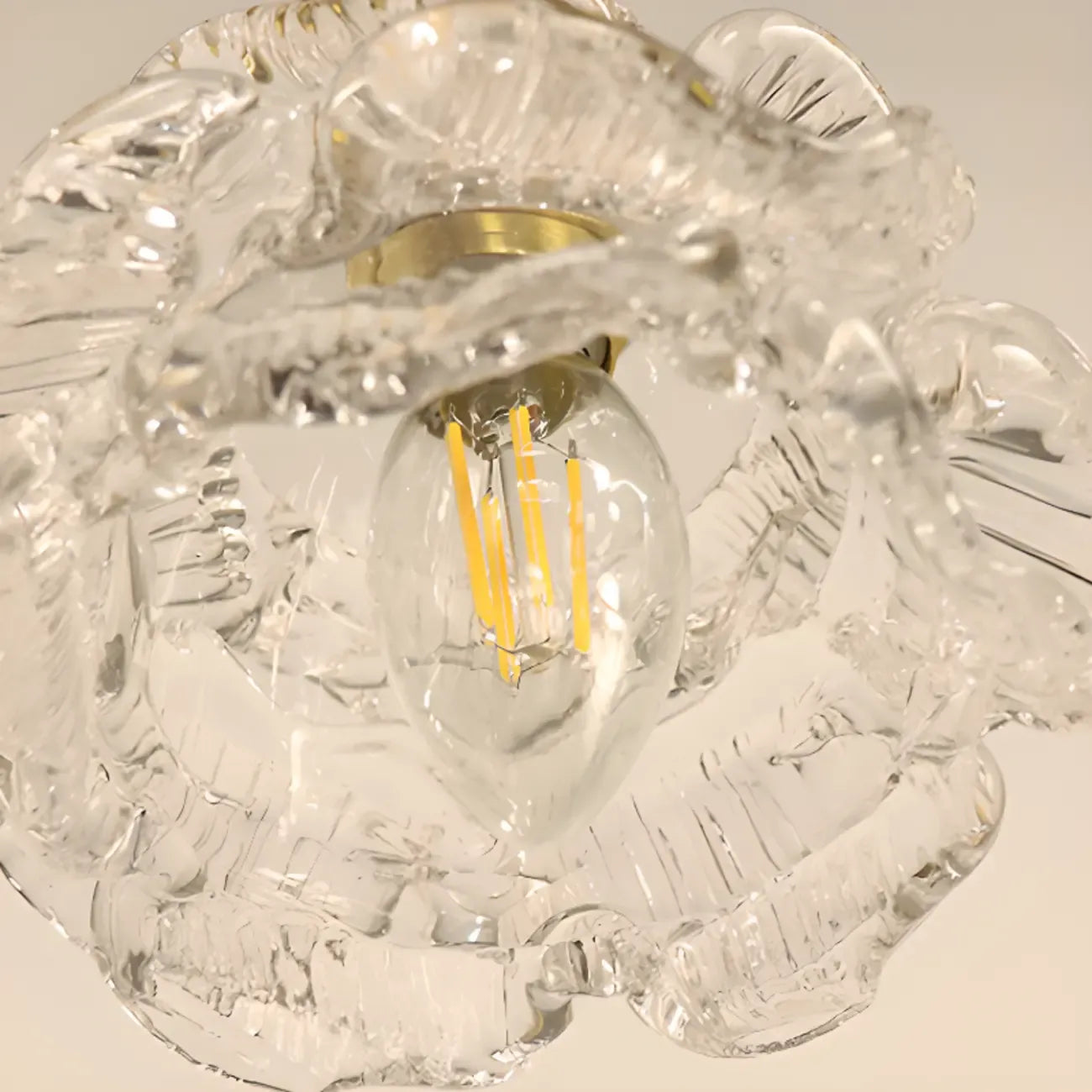 Suspension élégante en verre en forme de fleur pour la cuisine, hauteur réglable.