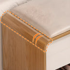 Banc de rangement à chaussures en bois naturel avec tiroirs pour entrée