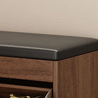 Banc d'entrée avec rangement à chaussures rabattable et couvercle à charnières