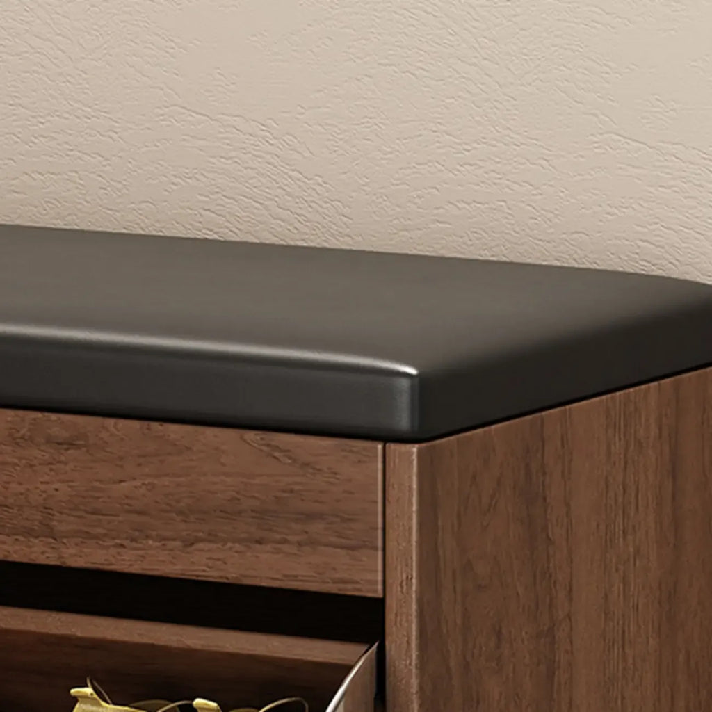 Banc d'entrée avec rangement à chaussures rabattable et couvercle à charnières