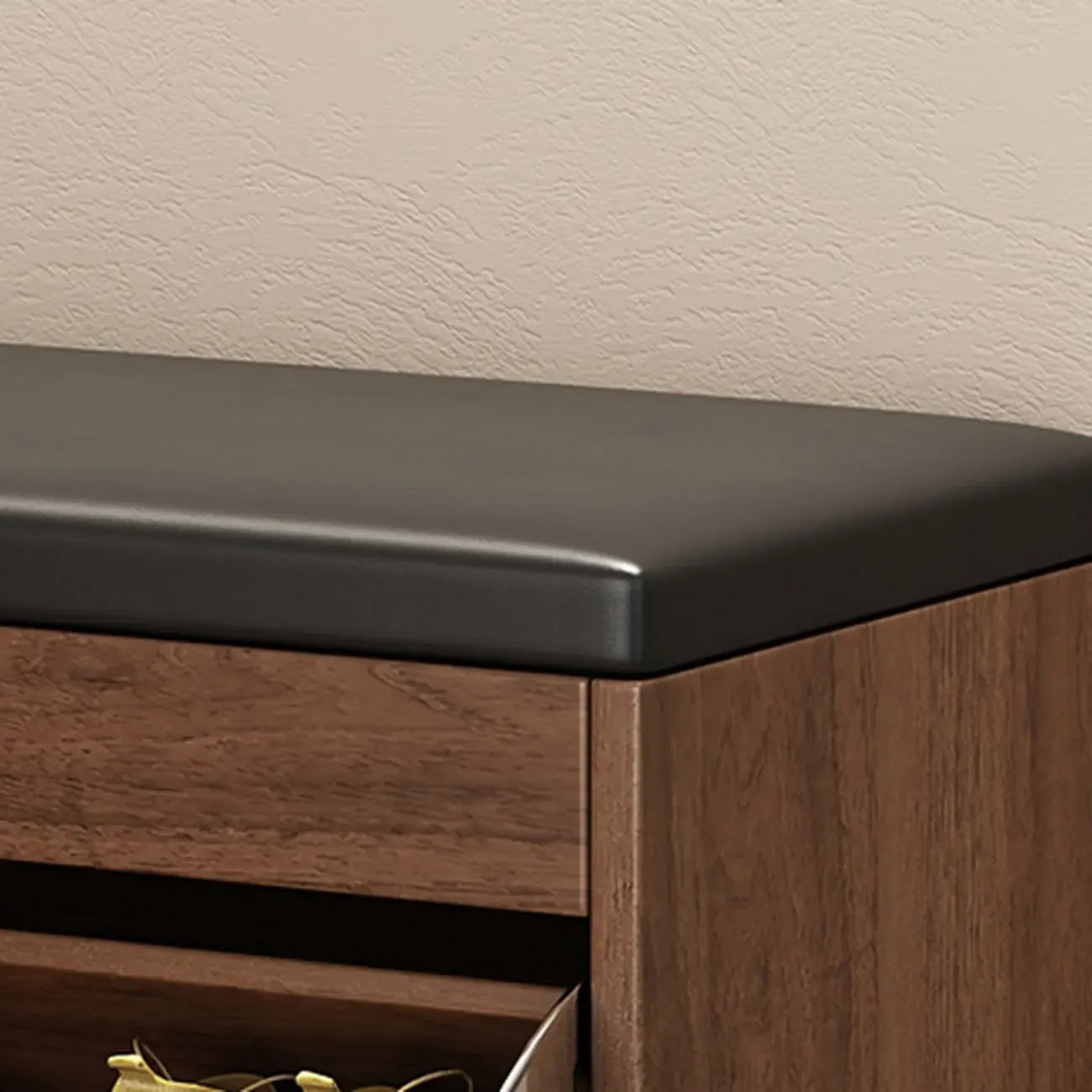 Banc d'entrée avec rangement à chaussures rabattable et couvercle à charnières
