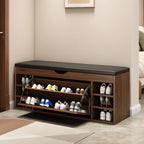 Banc d'entrée avec rangement à chaussures rabattable et couvercle à charnières