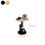 Table d'appoint ronde glamour avec plateau en pierre et piètement abstrait
