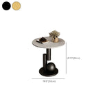 Table d'appoint ronde glamour avec plateau en pierre et piètement abstrait
