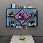 Porte-verres à vin mural en métal doré à motif diamant