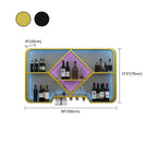Porte-verres à vin mural en métal doré à motif diamant