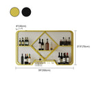 Porte-verres à vin mural en métal doré à motif diamant