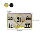 Porte-verres à vin mural en métal doré à motif diamant