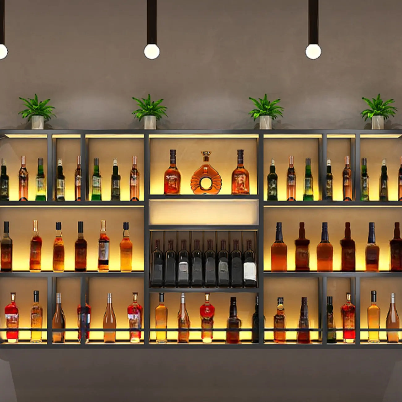 Porte-bouteilles de vin mural ouvert Glam Gold
