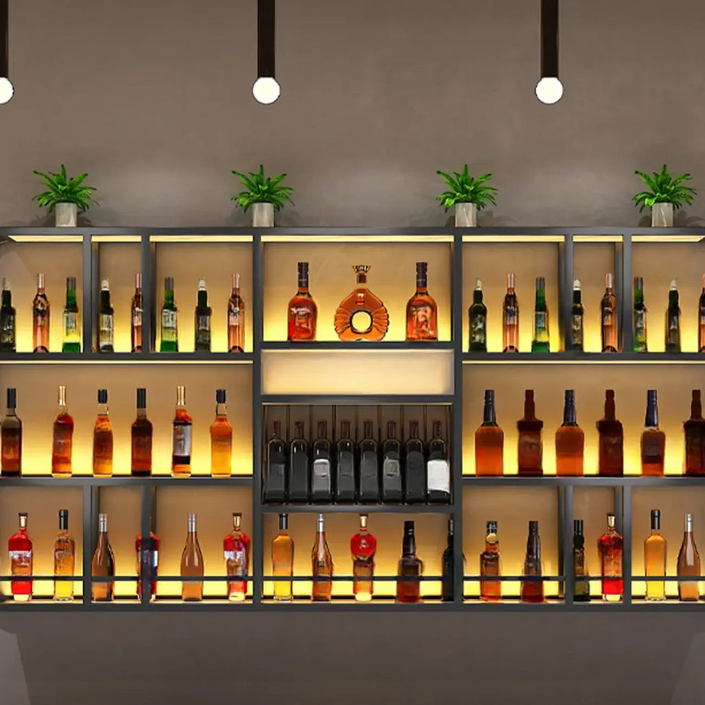 Porte-bouteilles de vin mural ouvert Glam Gold