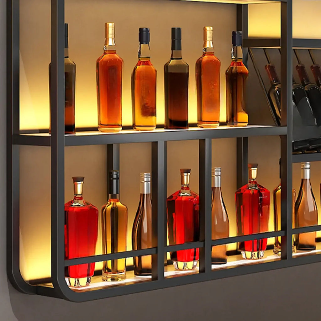 Porte-bouteilles de vin mural ouvert Glam Gold