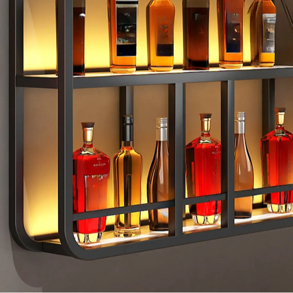 Porte-bouteilles de vin mural ouvert Glam Gold