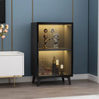 Vitrine compacte autoportante en bois et verre