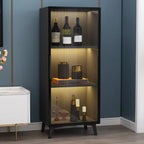 Vitrine compacte autoportante en bois et verre