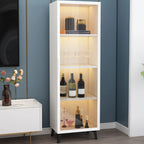 Vitrine compacte autoportante en bois et verre