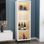 Vitrine compacte autoportante en bois et verre