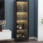 Vitrine compacte autoportante en bois et verre