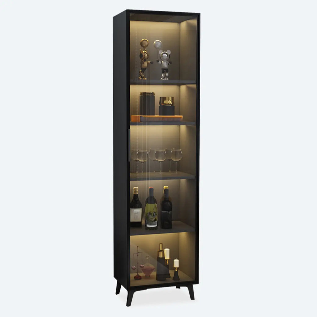 Vitrine compacte autoportante en bois et verre