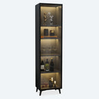 Vitrine compacte autoportante en bois et verre