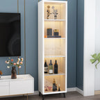 Vitrine compacte autoportante en bois et verre