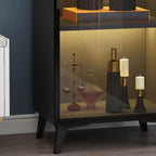 Vitrine compacte autoportante en bois et verre