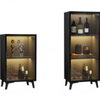 Vitrine compacte autoportante en bois et verre