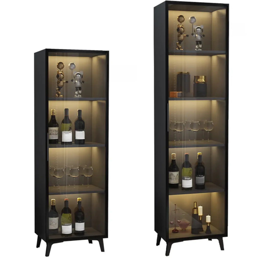 Vitrine compacte autoportante en bois et verre
