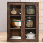 Vitrine autoportante en bois marron pour cuisine