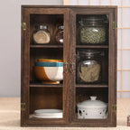 Vitrine autoportante en bois marron pour cuisine