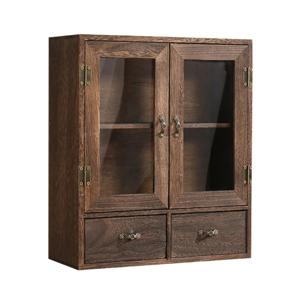 Vitrine autoportante en bois marron pour cuisine