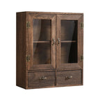 Vitrine autoportante en bois marron pour cuisine