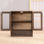 Vitrine autoportante en bois marron pour cuisine