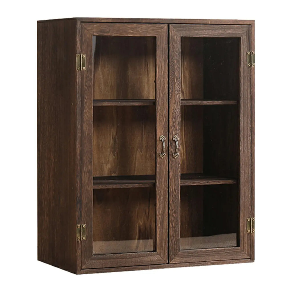 Vitrine autoportante en bois marron pour cuisine