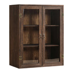 Vitrine autoportante en bois marron pour cuisine