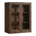 Vitrine autoportante en bois marron pour cuisine