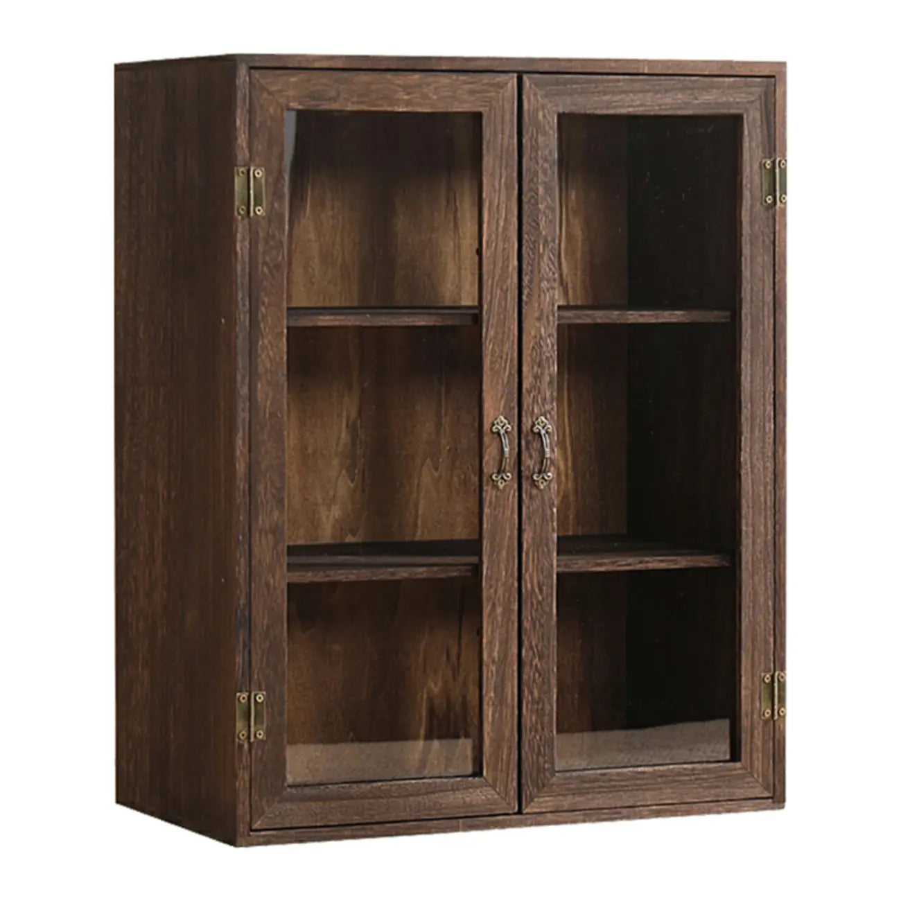 Vitrine autoportante en bois marron pour cuisine