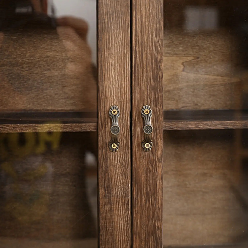 Vitrine autoportante en bois marron pour cuisine