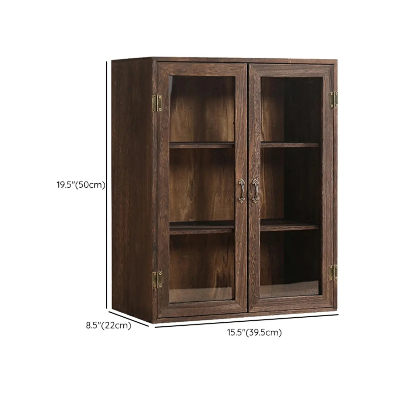 Vitrine autoportante en bois marron pour cuisine