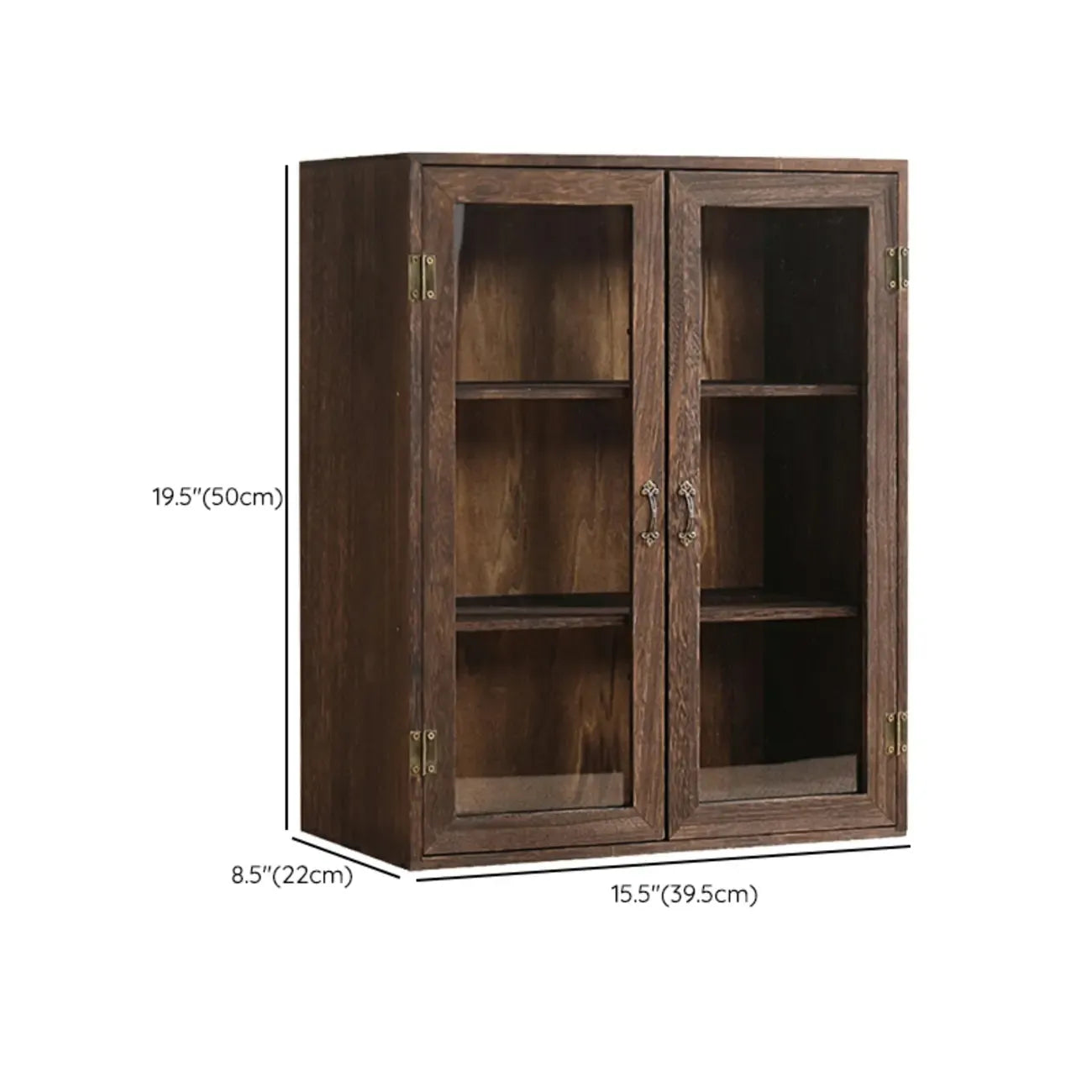 Vitrine autoportante en bois marron pour cuisine