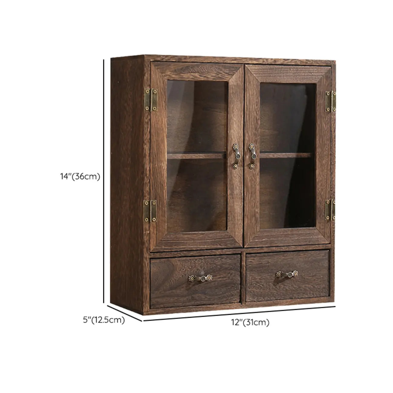 Vitrine autoportante en bois marron pour cuisine
