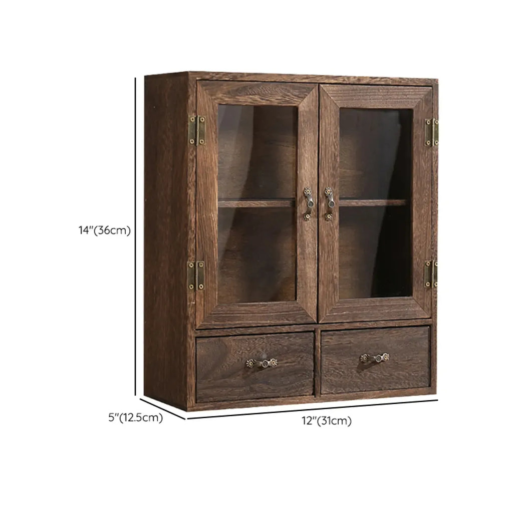 Vitrine autoportante en bois marron pour cuisine