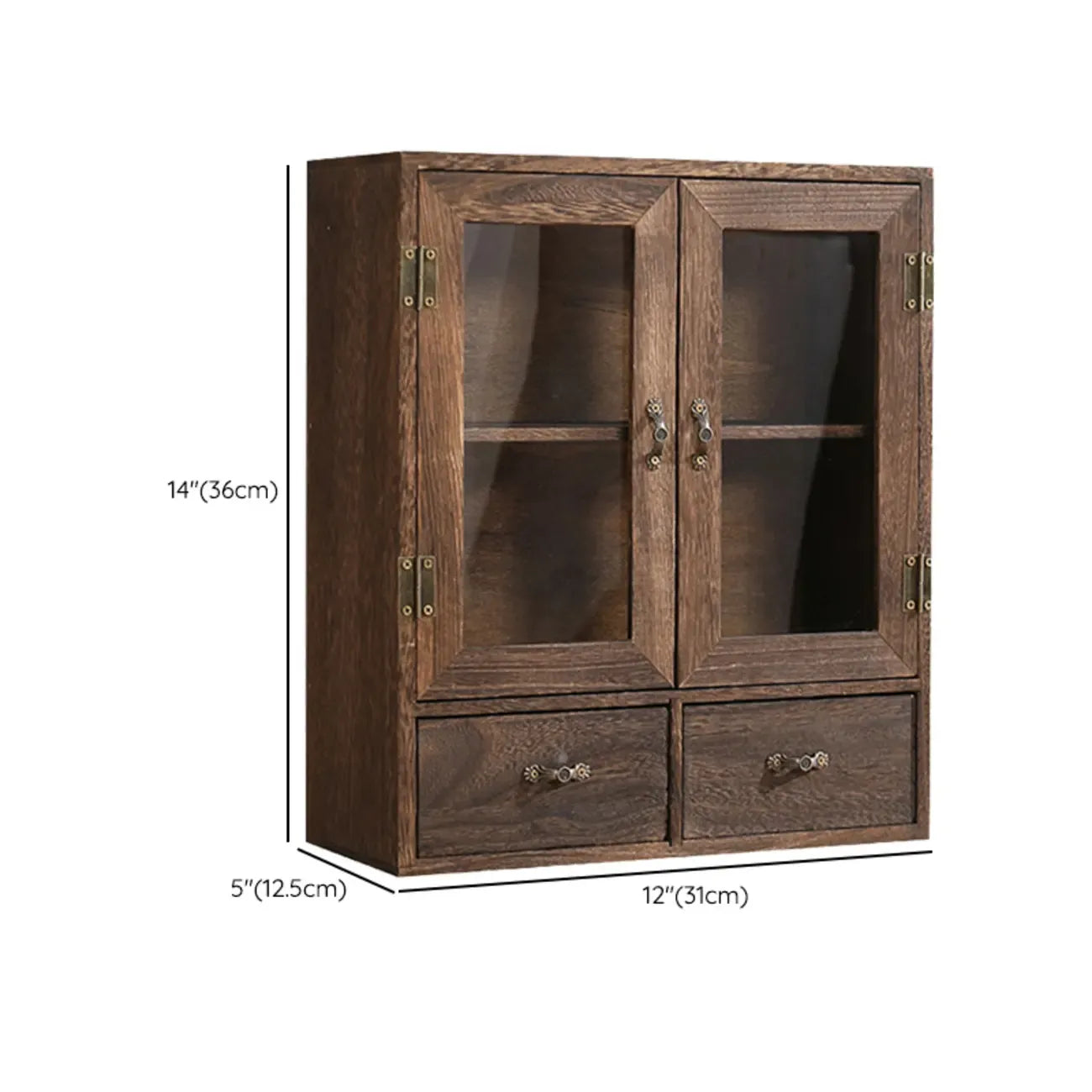 Vitrine autoportante en bois marron pour cuisine