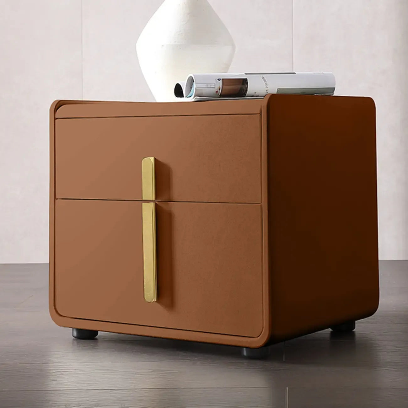 Table de chevet moderne – Table de nuit blanche en similicuir