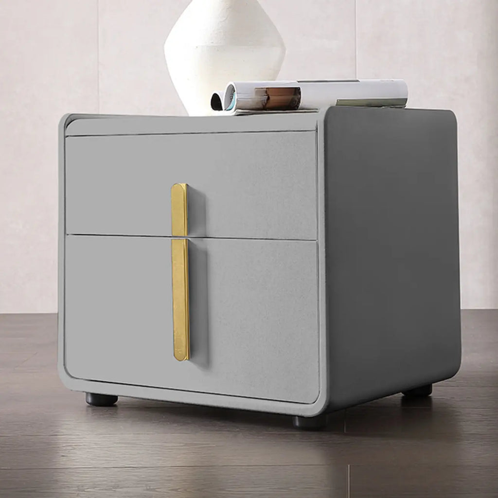 Table de chevet moderne – Table de nuit blanche en similicuir