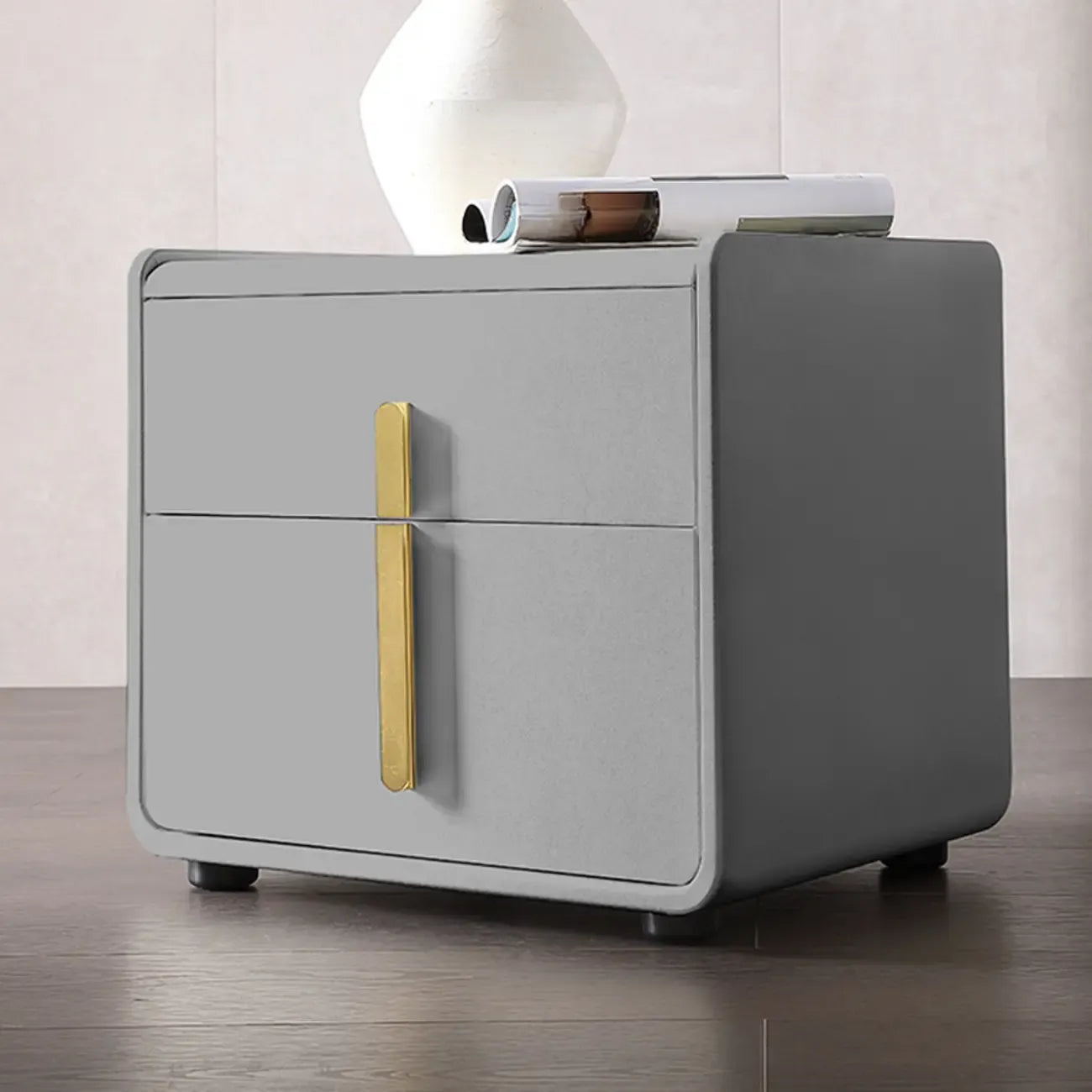 Table de chevet moderne – Table de nuit blanche en similicuir
