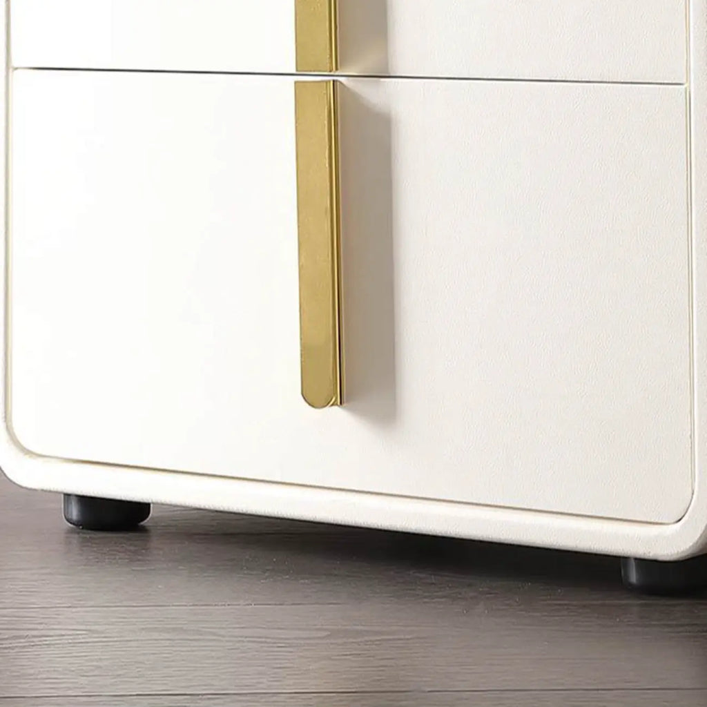 Table de chevet moderne – Table de nuit blanche en similicuir