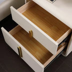 Table de chevet moderne – Table de nuit blanche en similicuir