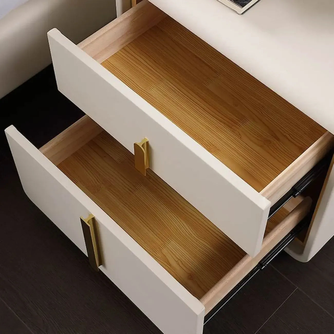 Table de chevet moderne – Table de nuit blanche en similicuir