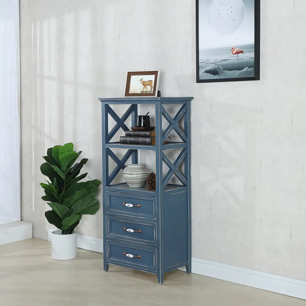 Libreria Antica Chic con Schienale Aperto in Legno Nero