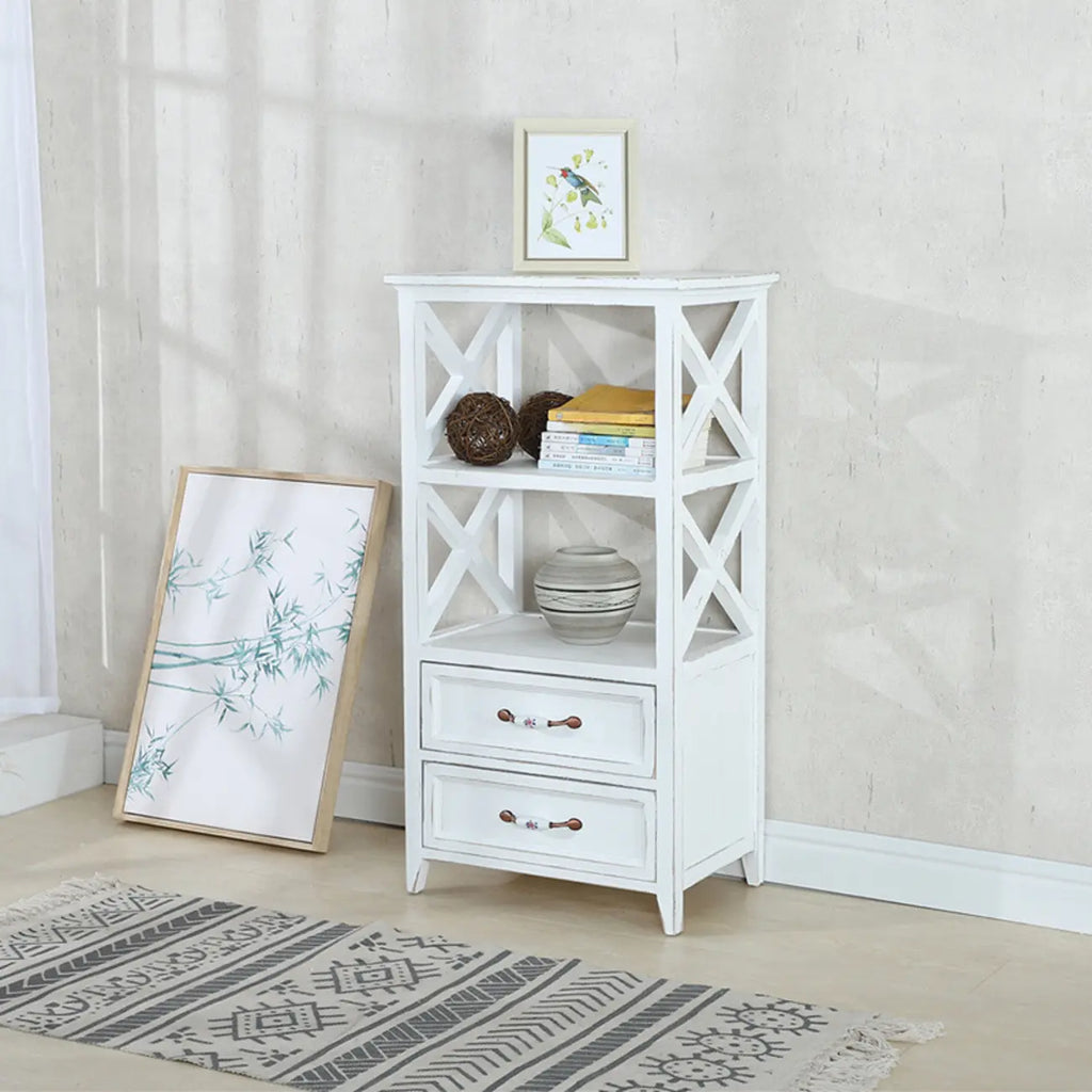 Libreria Antica Chic con Schienale Aperto in Legno Nero